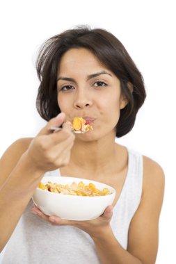 çekici bir kadın kahvaltı