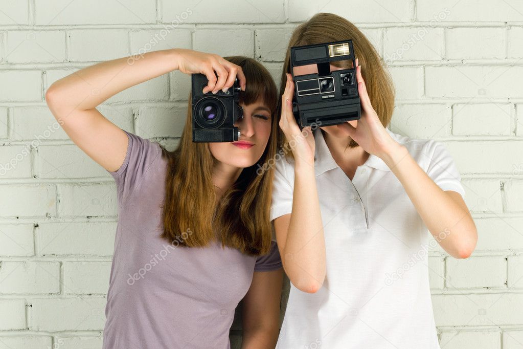 Young women taking picture