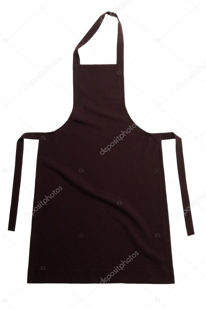 Brown apron isolated on white background