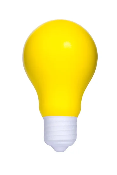 Ampoule jaune isolée sur fond blanc — Photo