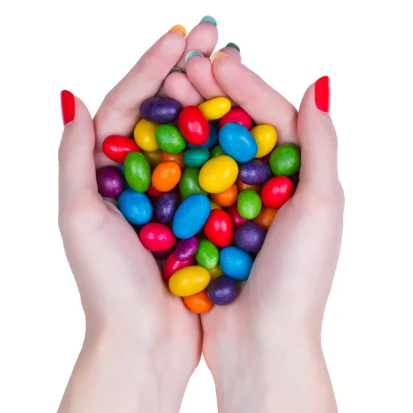 Woman hands holding candy — Stock Photo, Image