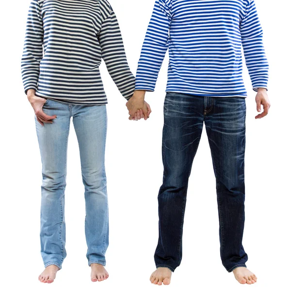 Man and woman holding hands together — Stock Photo, Image