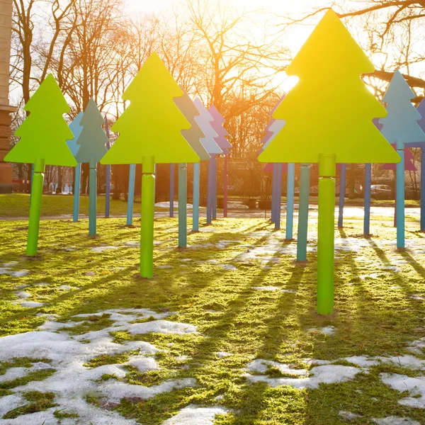 Moderne Weihnachtsbäume aus Metall — Stockfoto