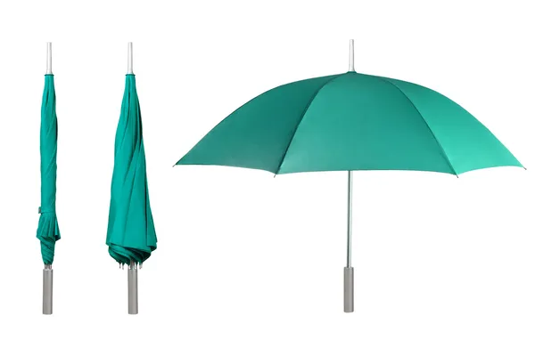 Green umbrellas — Stock Photo, Image