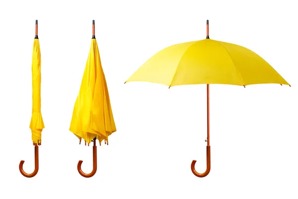 Set of yellow umbrellas — Stock Photo, Image