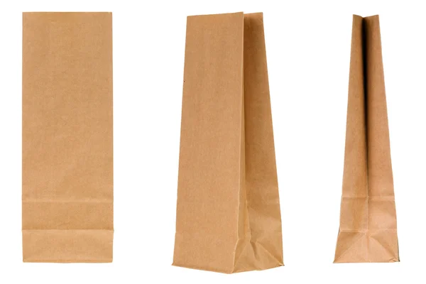 Puste papierowe torby zestaw — Zdjęcie stockowe