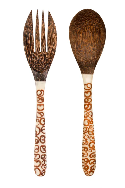 Wooden asian-style cutlery set — Stock Photo, Image