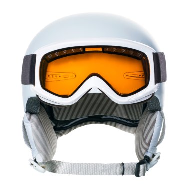 Helmet and goggles isolated on a white background clipart