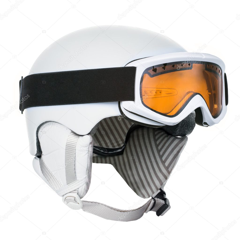White helmet and goggles