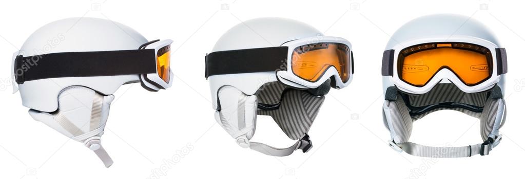 Snowboarding helmets and goggles