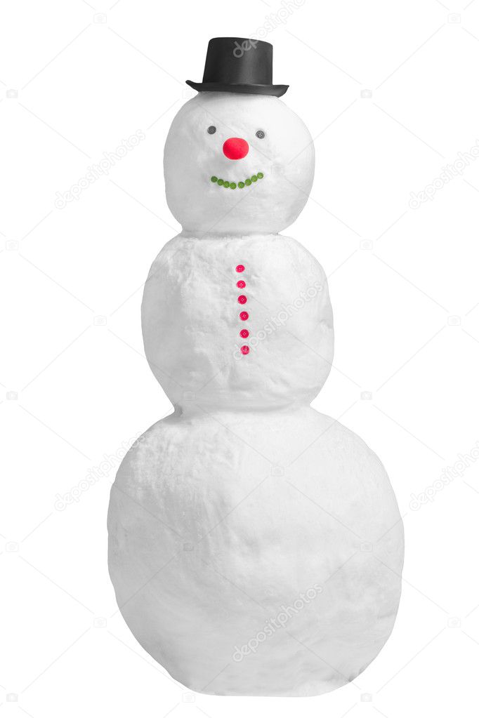 Snowman isolated on a white background