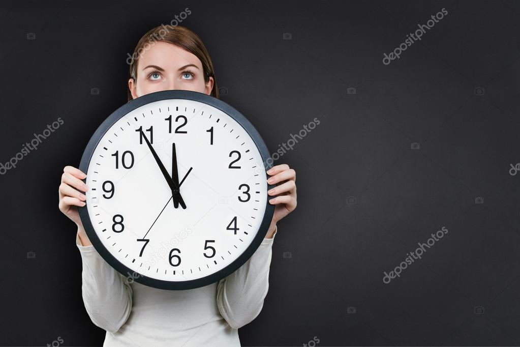 Woman with a clock