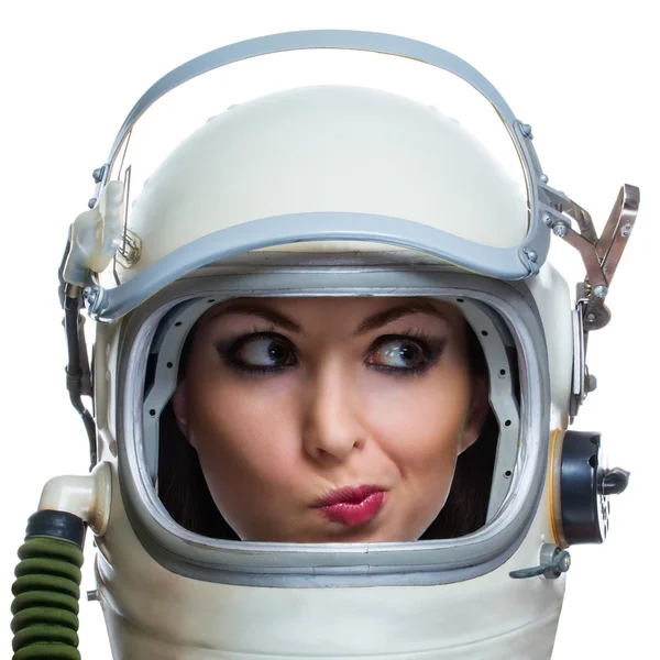 Mujer en casco espacial — Foto de Stock