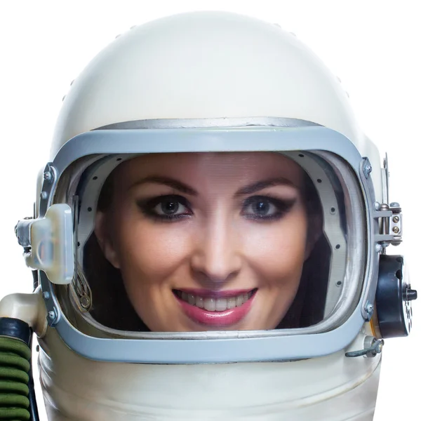 Frau mit Weltraumhelm — Stockfoto