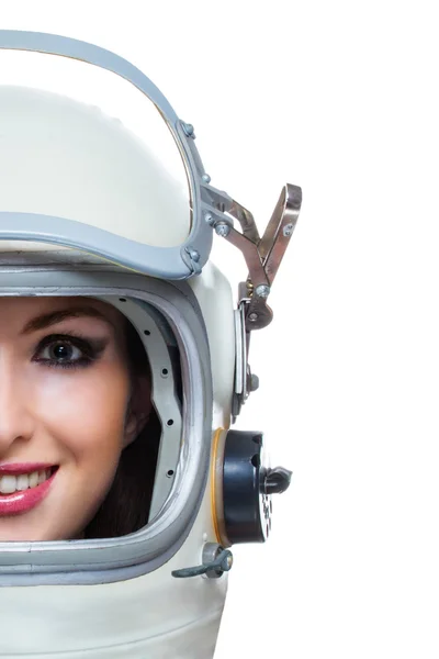 Mulher no capacete espacial — Fotografia de Stock