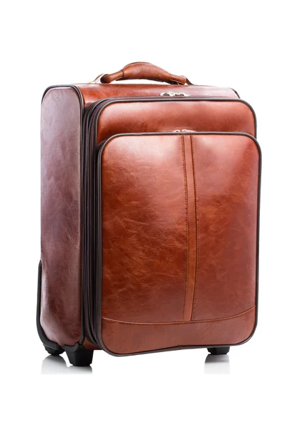 Brown suitcase isolated — Stock Photo, Image