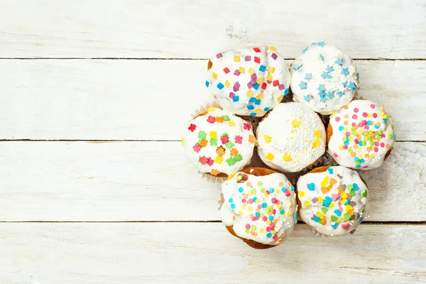 Vista superior de cupcakes — Foto de Stock