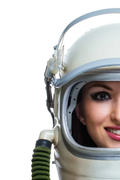 Mujer en casco espacial Imagen De Stock