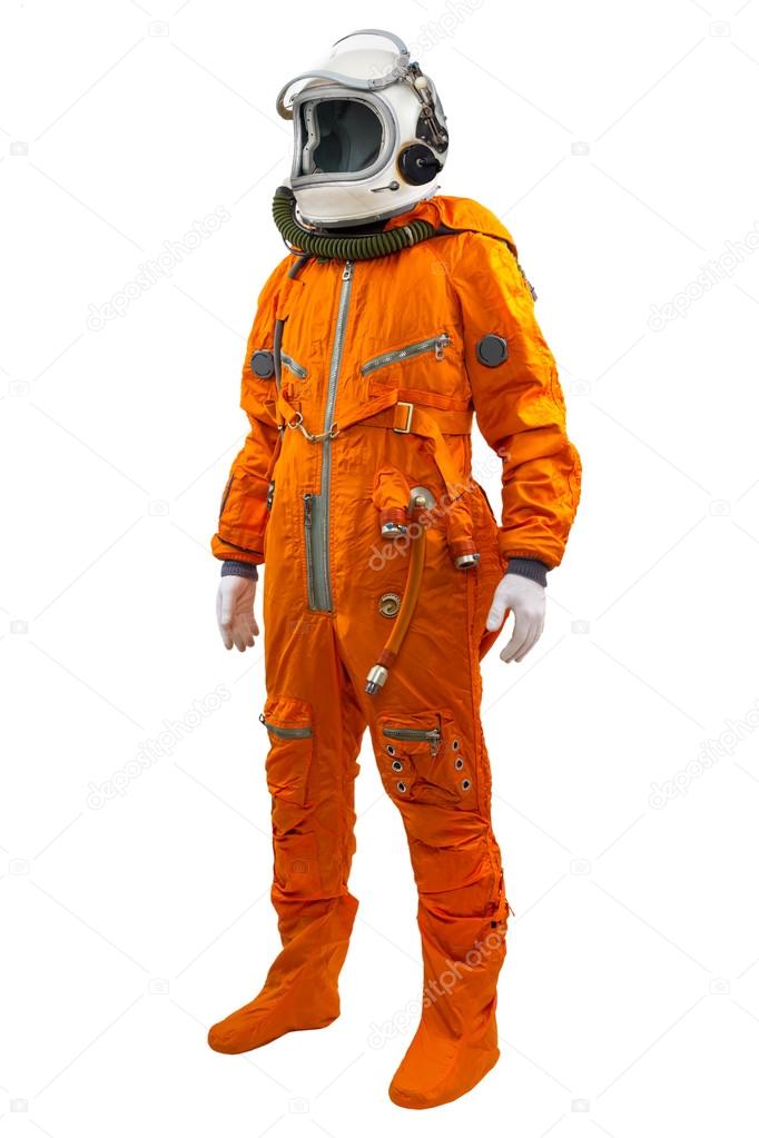 Spaceman wearing orange suit