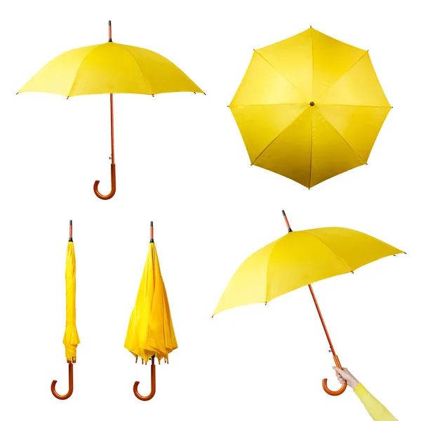Set di ombrelli gialli — Foto Stock