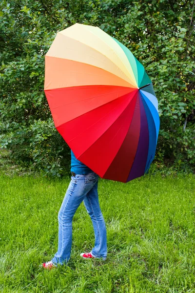 Woman with umbrella — Stock Photo, Image