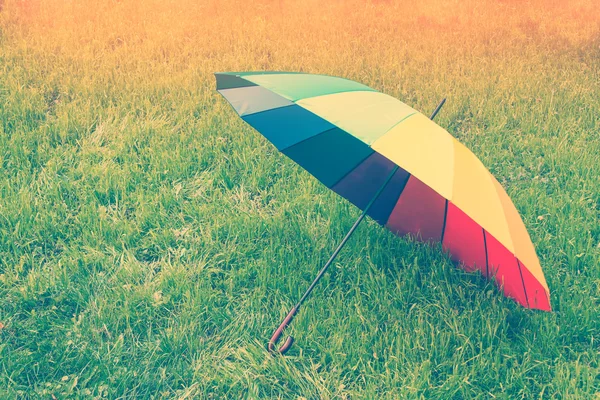 Colorful umbrella outdoors — Stock Photo, Image