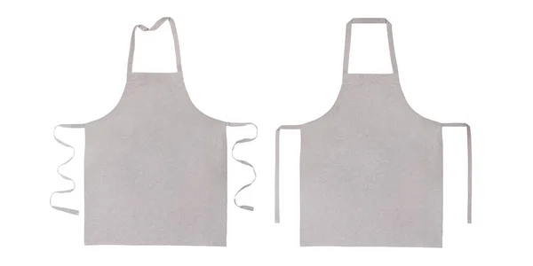 Blank gray kitchen aprons on white background — Stock Photo, Image