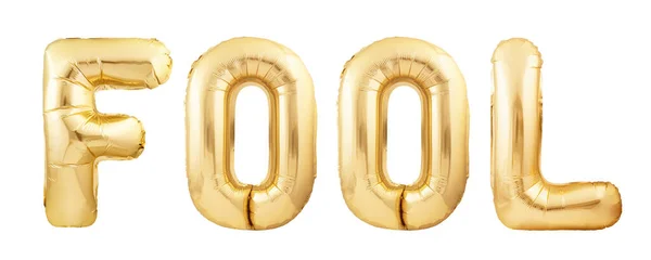 Bláznivé slovo ze zlatých balónků izolovaných na bílém pozadí — Stock fotografie