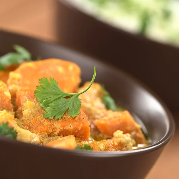 Curry batata doce com Cilantro — Fotografia de Stock