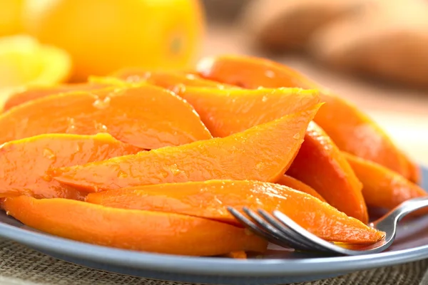 Caramelized Sweet Potato Wedges — Stock Photo, Image