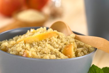 apple ile Quinoa yulaf lapası색된 구성표에서 디지털 추상 예술 스타일 작품