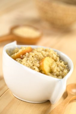 apple ile Quinoa yulaf lapası색된 구성표에서 디지털 추상 예술 스타일 작품