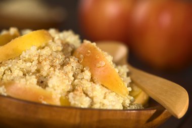 apple ile Quinoa yulaf lapası색된 구성표에서 디지털 추상 예술 스타일 작품