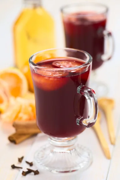 Hot Spiced Mulled Wine — Stock Photo, Image