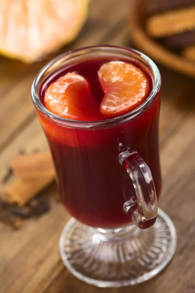 Hot Spiced Mulled Wine — Stock Photo, Image