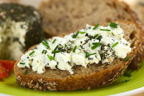 Pan integral con queso de cabra —  Fotos de Stock