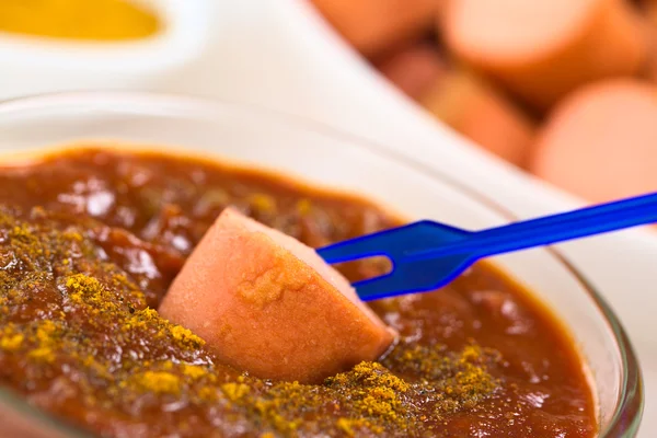 Fried Sausage in Curry Ketchup — Stock Photo, Image