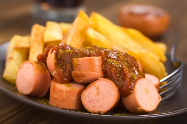 German Fast Food Called Currywurst — Stock Photo, Image