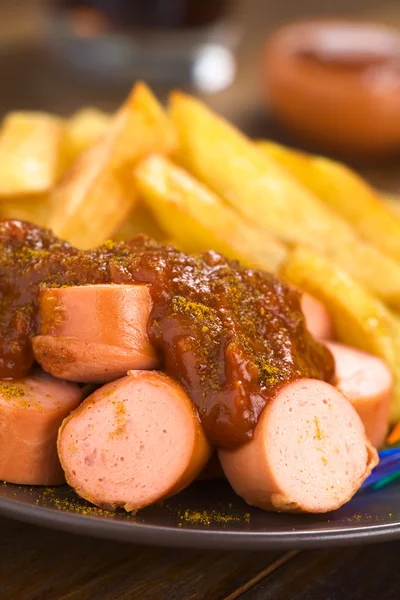 German Fast Food Called Currywurst — Stock Photo, Image