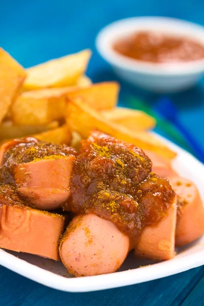 German Fast Food Called Currywurst — Stock Photo, Image