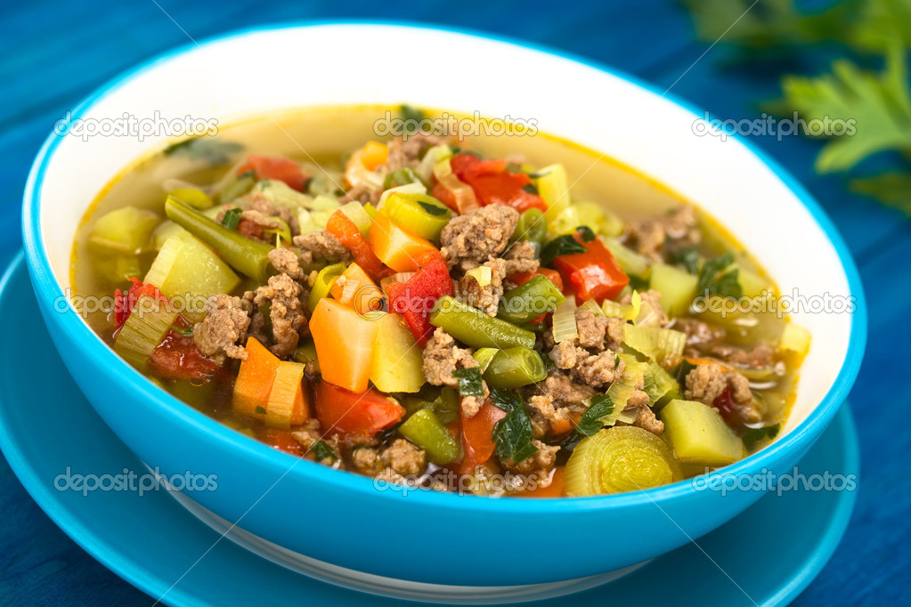 Vegetable Soup with Mincemeat