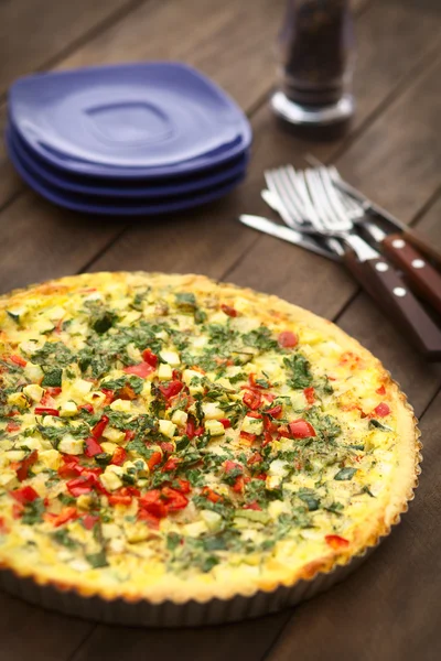 Vegetarisk quiche — Stockfoto