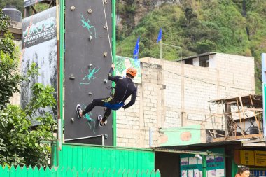 Climbing Wall in Banos, Ecuador clipart