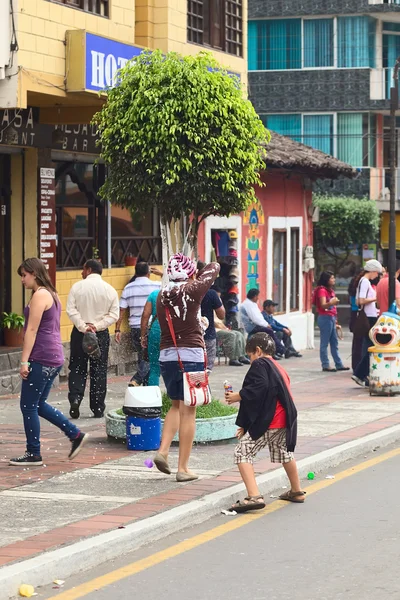 Karneval in Banos, Ecuador — Stockfoto