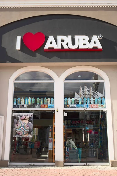 Oranjestad Aruba December 2020 Вхід Сувенірного Магазину Love Aruba Уздовж — стокове фото