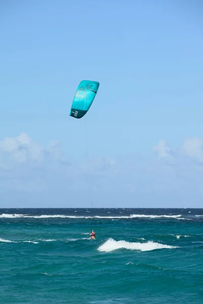 Boca Grandi Aruba December 2020 Kitesurfer Boca Grandi Beach Southeastern — Stockfoto