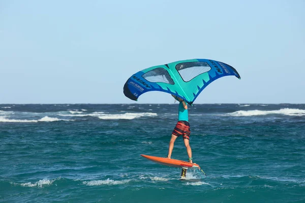 Boca Grandi Aruba December 2020 Person Naish Wing Surfer Kite — ストック写真