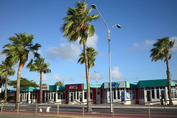 Oranjestad Aruba Décembre 2020 Bureaux Location Voitures Tôt Matin Devant — Photo