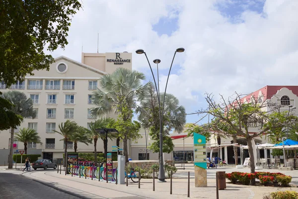 Oranjestad Aruba December 2021 Plaza Daniel Leo Square Renaissance Resort — Stock Photo, Image