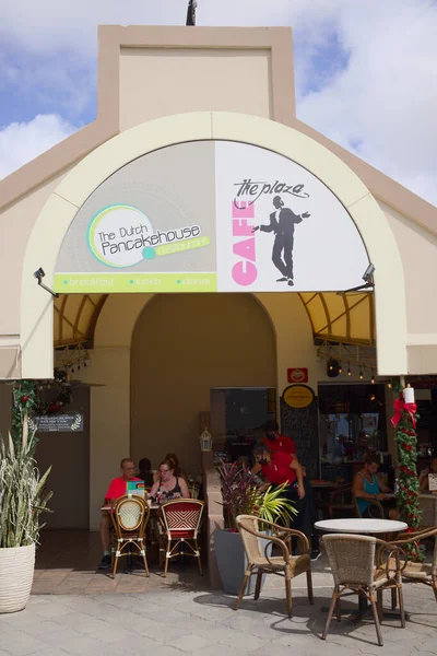 Oranjestad Aruba December 2021 Нідерландський Панкакет Ресторани Плаза Кафе Торговому — стокове фото